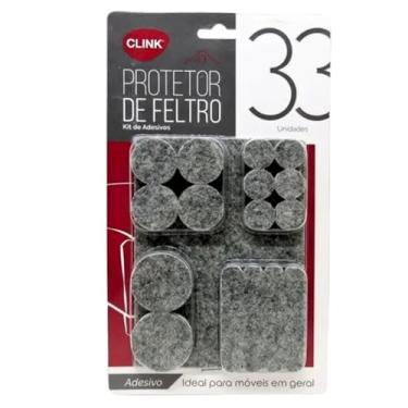 Imagem de Protetor de Feltro para Móveis Cinza 33 Peças Adesivo 5 Tamanhos Sortidos Redondos e quadrado para Pé de Móveis Cadeiras Sofa Resistente Piso Porta Anti deslizante Proteção Autoadesivo