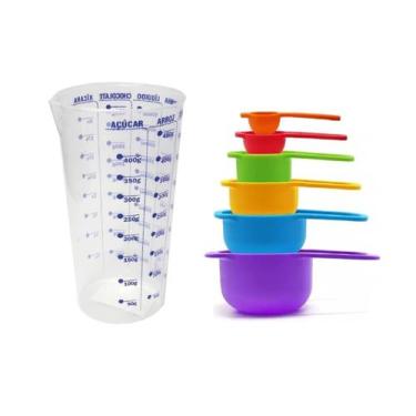 Imagem de Conjunto Copo Graduado 500ML com 6 Colheres Medidoras - Wari