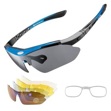 Imagem de ROCKBROS Óculos de sol polarizados masculinos e femininos para ciclismo/Pickball/MTB, com proteção UV, adequados para óculos de miopia