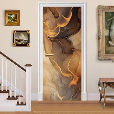 Imagem de BVBOX Adesivos de decalque de porta 3D, murais de parede de vinil autoadesivos, capas decorativas para móveis, decoração de casa, resistente a rugas, à prova d'água