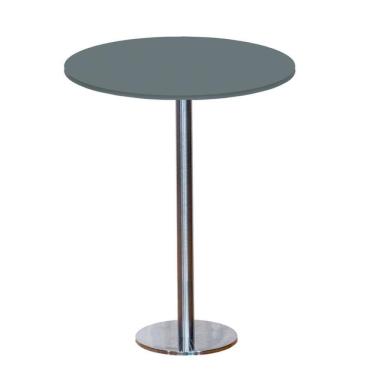 Imagem de Mesa Pisa Beta Bistrô Fratini 107,50cm (a) Disco Redondo Inox Tampo Mdp Redondo Grafito 70cm (l)