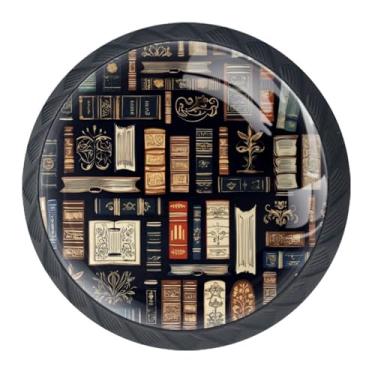 Imagem de Pacote com 4 maçanetas de gaveta, maçanetas de armário de vidro ABS de 35 mm para livros, alça de gaveta de cômoda, puxadores de porta de armário com parafusos para cozinha e banheiro