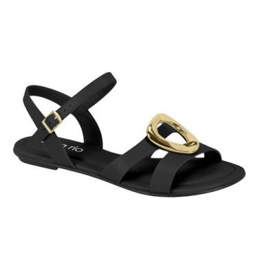 Imagem de Sandalia Rasteira Tamanco Feminino Beira Rio Confortavel Detalhe Metal