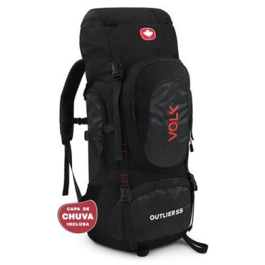 Imagem de Mochila Camping Volk 55L Cargueira Trilha Montanhismo Com Capa de Chuv