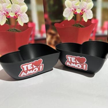 Imagem de Petisqueira Coração Com Adesivo Vinil: 4 unidades de AMOR - sem marca,