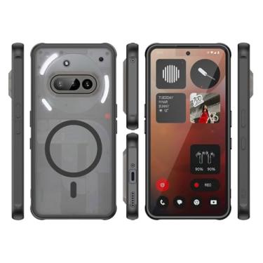 Imagem de Elubugod Capa compatível com Nothing Phone (3A), compatível com MagSafe, antiqueda, compatível com Nothing Phone 3a A509 capa protetora preta com absorção de choque