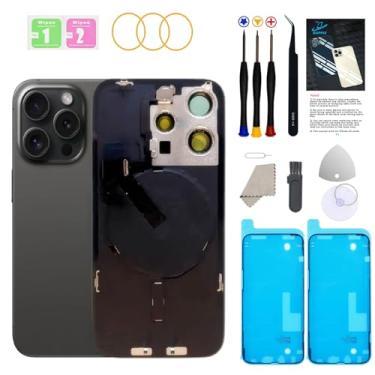 Imagem de GUPFIX Substituição de vidro traseiro para iPhone 15Pro com ferramentas Repir, tampa traseira de grande orifício de substituição de vidro todas as operadoras com adesivo pré-instalado e kits de
