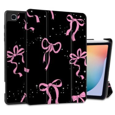 Imagem de DONGKE Capa para Samsung Galaxy Tab S6 Lite 10,4 polegadas 2024/2022/2020, suporte de três dobras + suporte para caneta S + despertar/hibernar automático + suporte protetor de TPU macio, arcos e