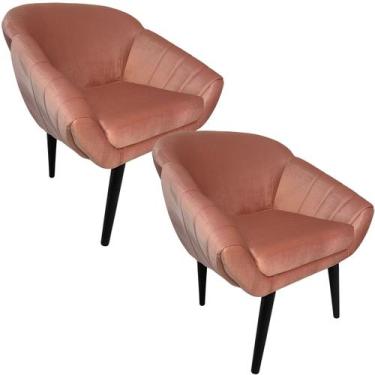 Imagem de Kit Duas Poltronas Giovana em Sued Premium - Sua Casa Decorações, Rosê