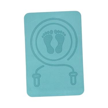 Imagem de menolana Tapete de pular corda para exercícios 60x40 cm para homens e mulheres, piso de academia em casa, isolamento acústico, absorção de choque, Azul