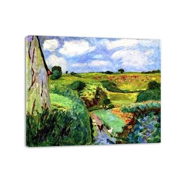 Imagem de Famous Paintings Wall Art Framed-The Hollow Road-Print on Canvas - Reproduções prontas para pendurar - imagens para decoração de parede de sala de estar 80 x 96 cm 31 x 37,7 cm moldura interna