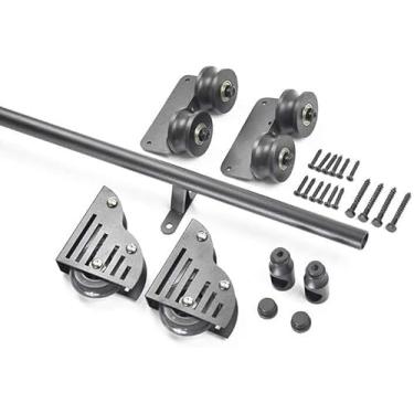 Imagem de Suporte De Esteira De Escada De Biblioteca Rolante, Tipo Polia Horizontal De Montagem Em Parede Deslizante Escada De Biblioteca Haare Kit System, Com Rodas De Rolo De Piso, B, 600cm track kit