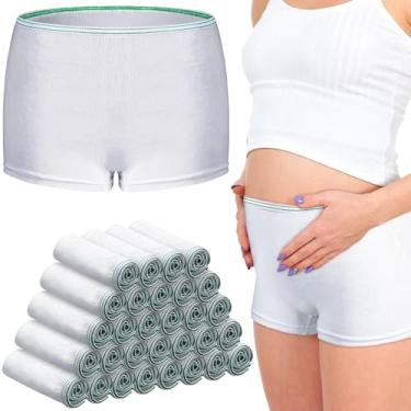 Imagem de Cutecrop 30 peças de roupa íntima de malha descartável pós-parto para mulheres calcinha de malha respirável pós-parto roupa íntima de maternidade hospitalar calcinha de malha elástica pós-parto para