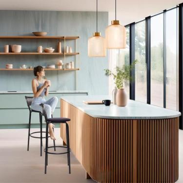 Imagem de Kit 2 Banquetas Cadeiras Bancos Para Cozinha Gourmet Bancada Balcão Ba