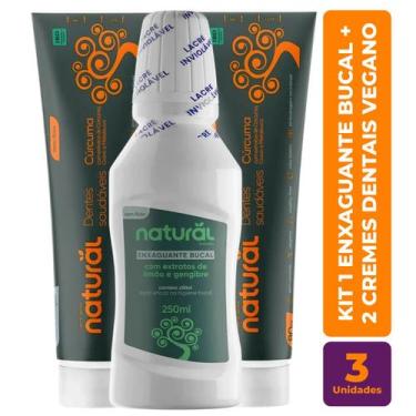 Imagem de Kit Bucal Natural Vegano Cúrcuma Enxaguante e Creme Dental - Orgânico 