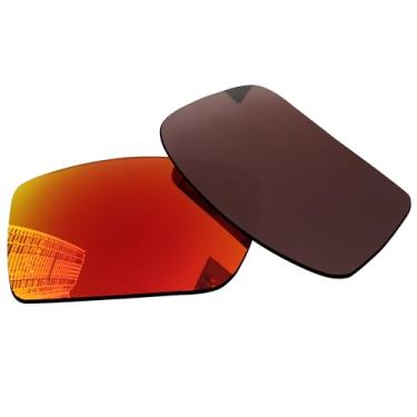 Imagem de Acefrog Lentes de reposição polarizadas de 1,5 mm para óculos de sol Oakley Gascan OO9014 60 mm, material atualizado, resistente a impactos - espelhado polarizado vermelho fogo - 1,5 mm