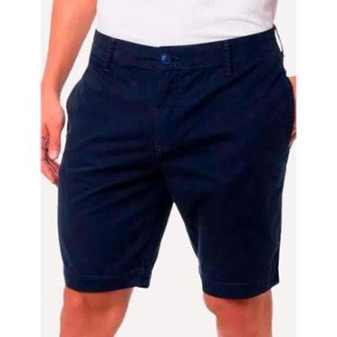 Imagem de Bermuda Calvin Klein Jeans Masculina Sarja Chino Pockets Label Azul Marinho-Masculino