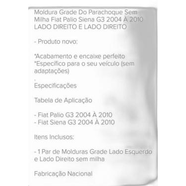 Imagem de Par De Grade Do Parachoque Dianteiro Palio Siena 2