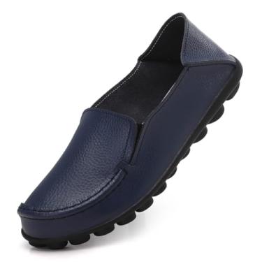 Imagem de ANYUETE Mocassins Femininos Confortáveis Para Caminhada, Trabalho, Calçados Casuais Dirigir, Sair À Noite, Escritório, Compras, Em Pé, Liquidação, Azul Escuro, Tamanho 10