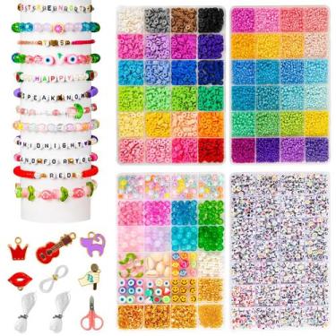 Imagem de Kit de pulseira Friendship Goldwise com contas de argila de 48 cores