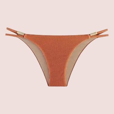 Imagem de Calcinha Biquini Tiras Duplas Feminina Confortável - She, Laranja, GG