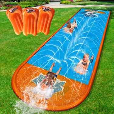 Imagem de Escorregador de água Spring Water Slip 17 pés x 3 pistas de corrida co