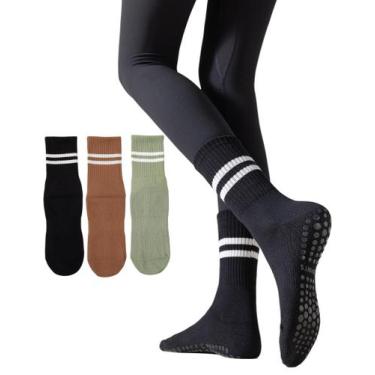 Imagem de Meias de pilates femininas Irisbear, antiderrapantes, barra de ioga, p