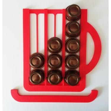 Imagem de Porta Cápsulas Três Corações - 15 Cápsulas - Toque 3D, Vermelho