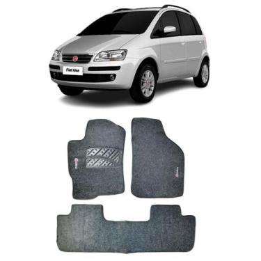 Imagem de Jogo Tapete Carpete Fiat Idea 2007 a 2014 Com Logo Bordado Grafite-400