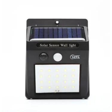 Imagem de Kit 3 Luminárias Parede Solar 20 Led Bateria Luz Balizador Jardim - Go