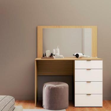 Imagem de Penteadeira 4 Gavetas e Espelho Lis - Moveis Sul
