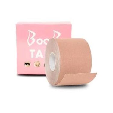 Imagem de Adesivo de Seios Levanta Peito Silicone Natural Adesivo Sutiã Fita Push Up Invisível | Boob Tape | Bege