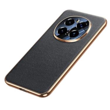 Imagem de FWYANZH Capa de couro genuíno para Honor Magic 7 Pro/7, proteção de lente com tudo incluído, capa fina de couro bovino luxuosa, à prova de choque, preta, 7