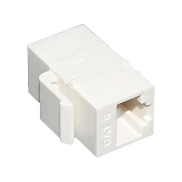 Imagem de Acoplador em linha de rede Cat 3/Cat 5e/Cat 6 UTP não blindado branco/preto RJ11/RJ45 adaptador Ethernet compatível com patch panel (5 peças, branco, Cat 6)
