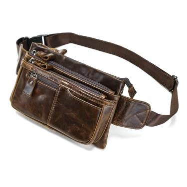 Imagem de Pochete de couro legítimo, bolsa tiracolo com zíper antifurto na cintura, 11 - Oilcoffee, One_Size, Clássico