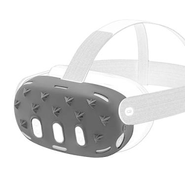 Imagem de Geekria VR Headset Silicone Protective Shell Compatible with Meta Quest 3, Light & Durable Front Face Cover Accessories, 3D Three-Dimensional Design Anti Slip Scratchproof Sleeve (Black)