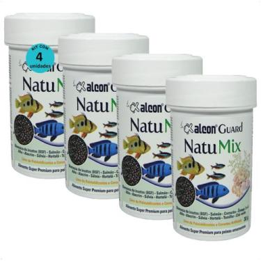 Imagem de Alcon guard natu mix 30g para peixes ornamentais kit com 4