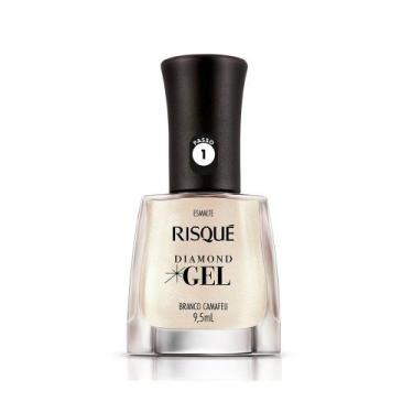 Imagem de Esmalte Risqué Diamond Gel Metálico Branco Camafeu - Risque