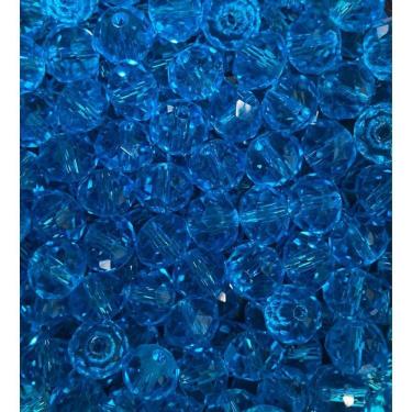 Imagem de Kit 200 Cristais Miçangas Azul Claro 8 Mm Umbanda Guia