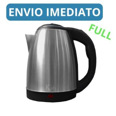 Imagem de Chaleira Jarra Elétrica Térmica Bule Com Tampa Inox Prateada 1.8litros
