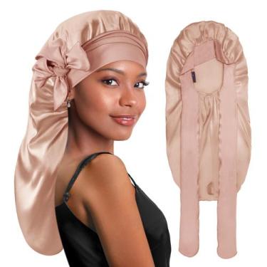 Imagem de Bonnet BONNET QUEEN Silk Bonnet para tranças, champanhe extra longo