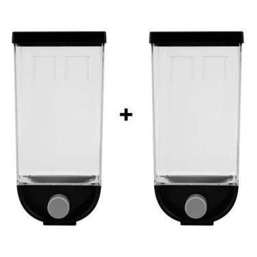 Imagem de Dispenser De Cereais Alimentos Grãos De Parede 1500ml Kit 2 - CLINK, P