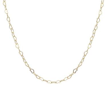 Imagem de Colar Corrente Elo Coração Banhado Ouro 18k - Papillon Semi Jóias