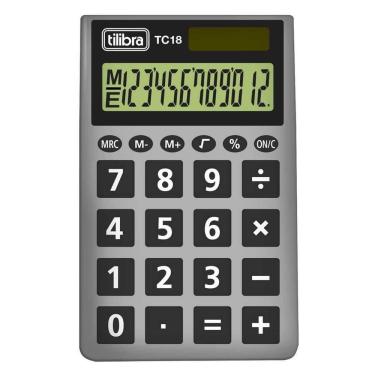 Imagem de Calculadora 12 Dig Tc18 Cinza Tilibra