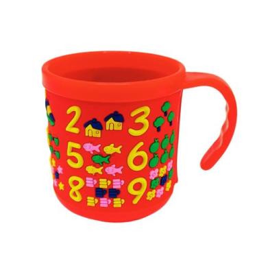 Imagem de Caneca Infantil com Alça Copo Alto Relevo 230ml - Top Útil, Vermelho