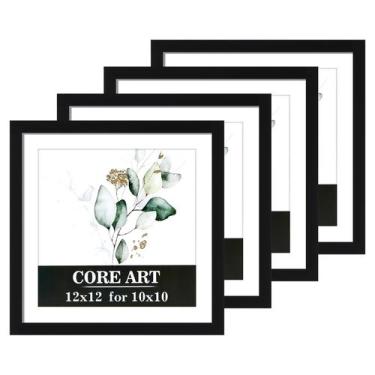 Imagem de Conjunto de 4 porta-retratos CORE ART 12x12 pretos para 10x10 com tape