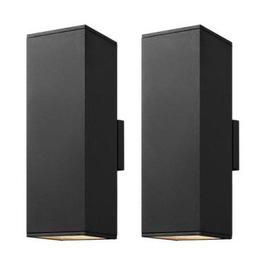 Imagem de Luminária de parede externa mirrea Matte Black, pacote com 2 unidades 
