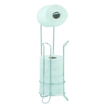 Imagem de Porta Papel Higiênico de Chão Suporte para 4 Rolos Cromado Organização Banheiro