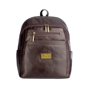 Imagem de Mochila grande de couro liso Marcela