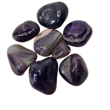 Imagem de Pedra Natural Ametista Chevron 3 a 6 cm Rolada 500 gramas